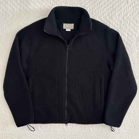 Everlane Women’s Black The Renew Fleece Full-Zip Jacket Small - Picture 1 of 13